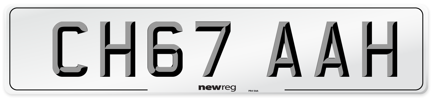 CH67 AAH Number Plate from New Reg